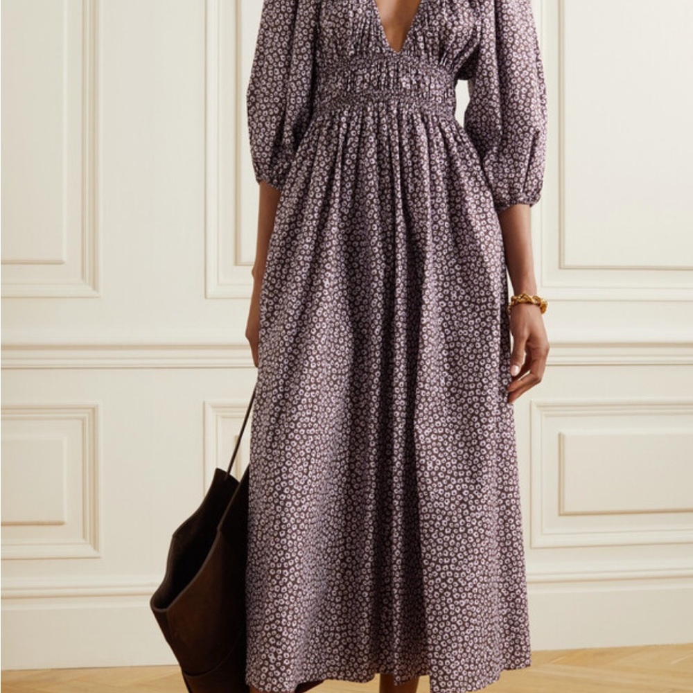 MATTEAU Shirred organic cotton-poplin maxi dress - Picture 5 of 9